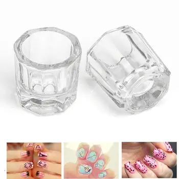 

2pcs Mini Crystal Glass Dish Octagon Bowl Cup Nail Art Art For Mixing Acrylic Tool Powder Liquid Cup Nail Equipment Jar Cry T3K3