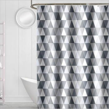 

Waterproof polyester shower curtain lattice bathroom curtain geometric figure beach shower curtain