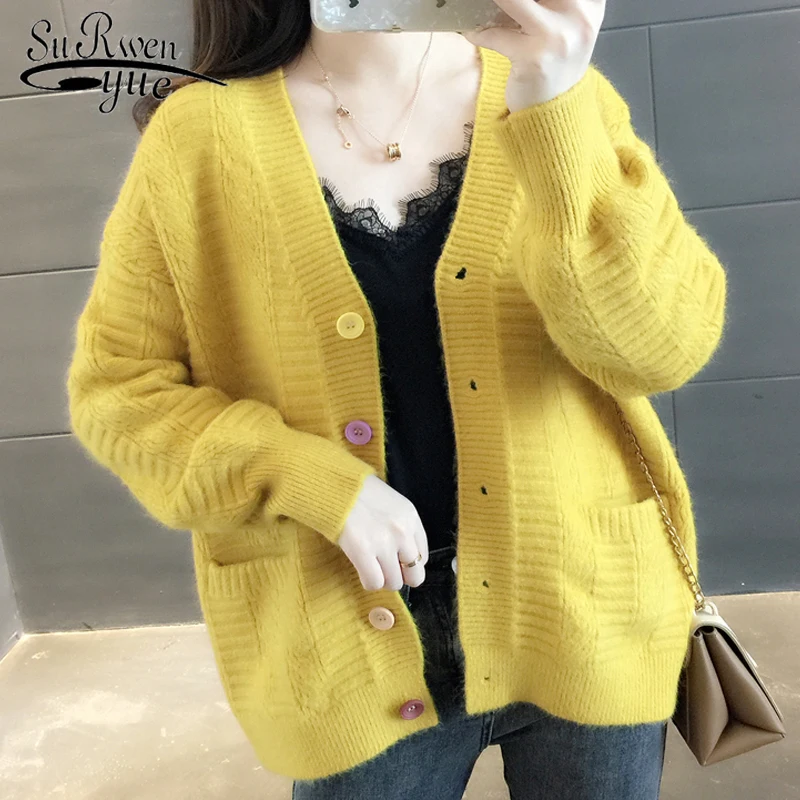 

Spring 2019 Casual Women Sweater Long Sleeve V-neck Cardigans Single Breasted Soft Women Tops Women Clothing New Fashion 5761 50