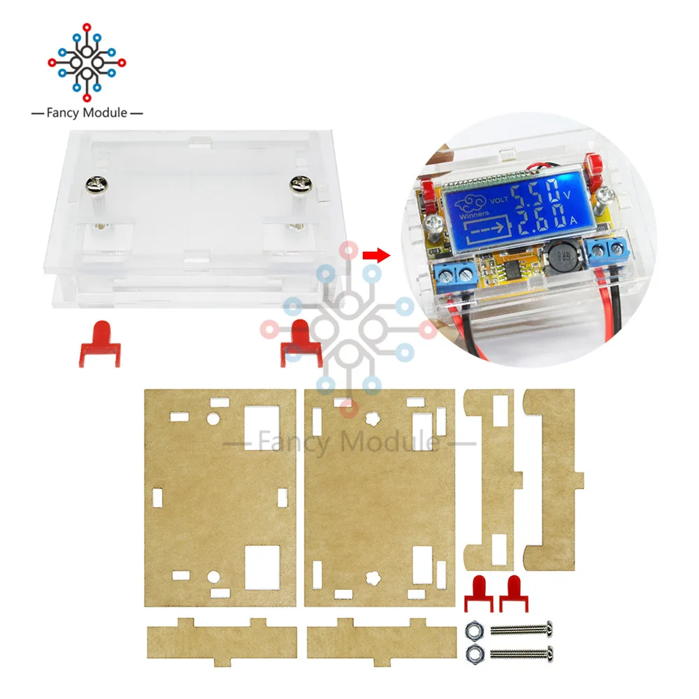

Acrylic Cover Clear Case Protection Shell for 3A DC-DC Step Down Buck Power Supply Module with LCD Display Voltmeter