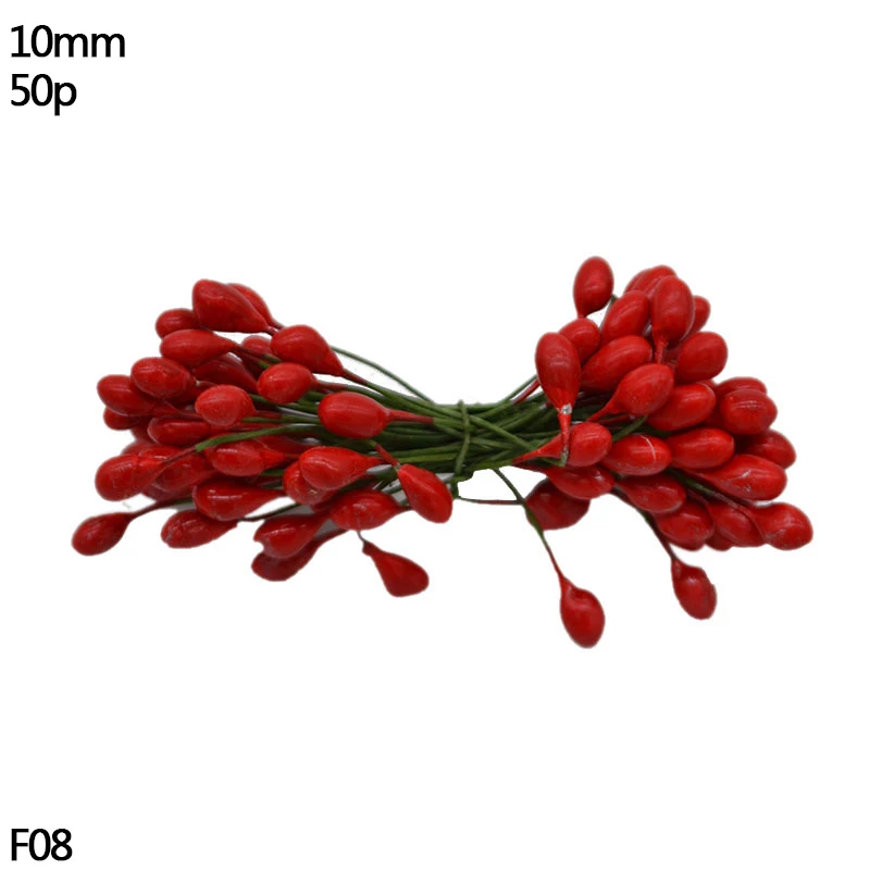 Красный искусственный цветок тычинки розы цветочные тычинки вишня тычинки ягоды набор для свадьбы День рождения Декор DIY ремесло аксессуары
