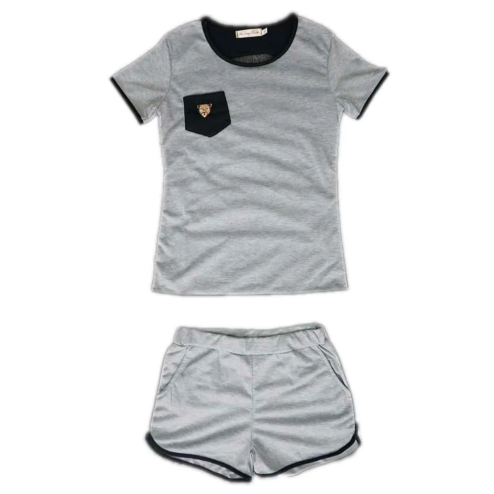 

Women's Summer Sports Suit Short Sleeve Back Top Suit 2 Piece Outfits for Women Sporting T-shirts Shorts Tracksuit 2xl