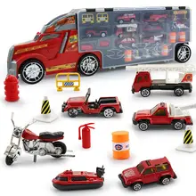 High quality 1:55 diecast metal car model boy toy diecast Fire fighting dinosaur transport trucks toys for children Car Diecasts High quality 1:55 diecast metal car model boy toy diecast Fire fighting dinosaur transport trucks toys for children Car Diecasts