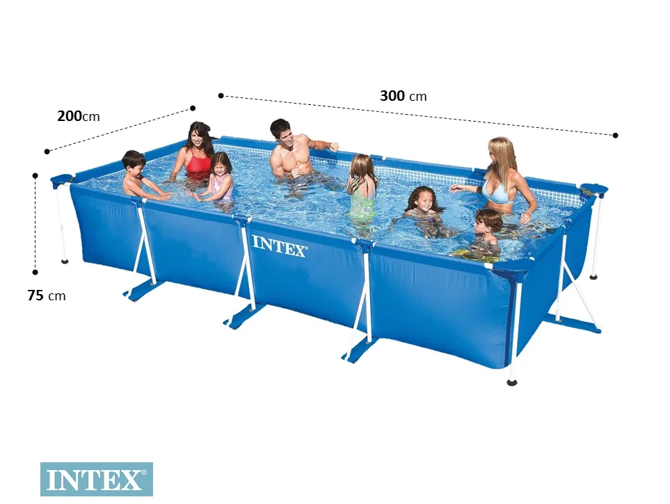 Прямоугольный бассейн над землей Intex рамка 300x200 H 75 см 28272|frame pool|pool poolpool swimming |
