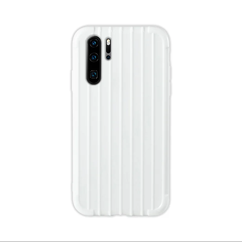 white Роскошный багажный чехол для huawei p30 pro, Модный милый чехол для костюма, чехол для багажника из ТПУ, силиконовая задняя крышка для huawei p30 P30 lite, защитный чехол - Цвет: white