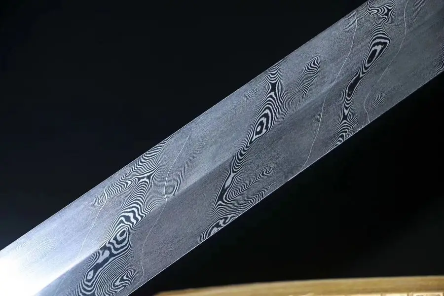 Handmade Top Quality Chinese Wushu Sword Sharp Folded Damascus Steel Kung Fu Qing Jian Full Tang