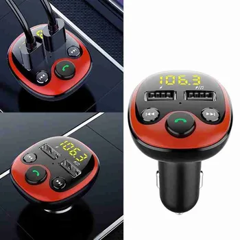 

Bluetooth Hands-free Calling Car Kit Wireless Bluetooth 5.0 FM Transmitter Car MP3 Player Audio Receiver Dual USB Car Charger