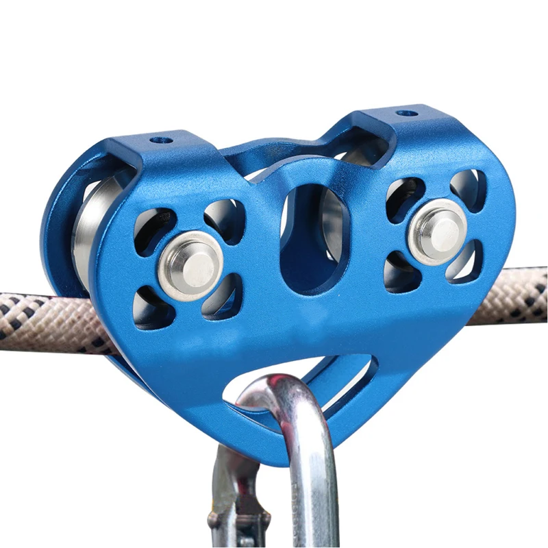 30/32KN Breaking Trolley Pulley Outdoor Rock Ice Workload Load Rescue Cable Trolley Speed Pulley Climbing Equipment Survival