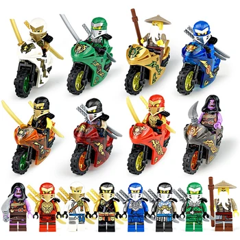

DISNEY Ninjago Building Blocks Masters Minifigures Spinjitzu Sensei Wu Zane Jay Kai Nay Action Figures Christmas Toy For Boys