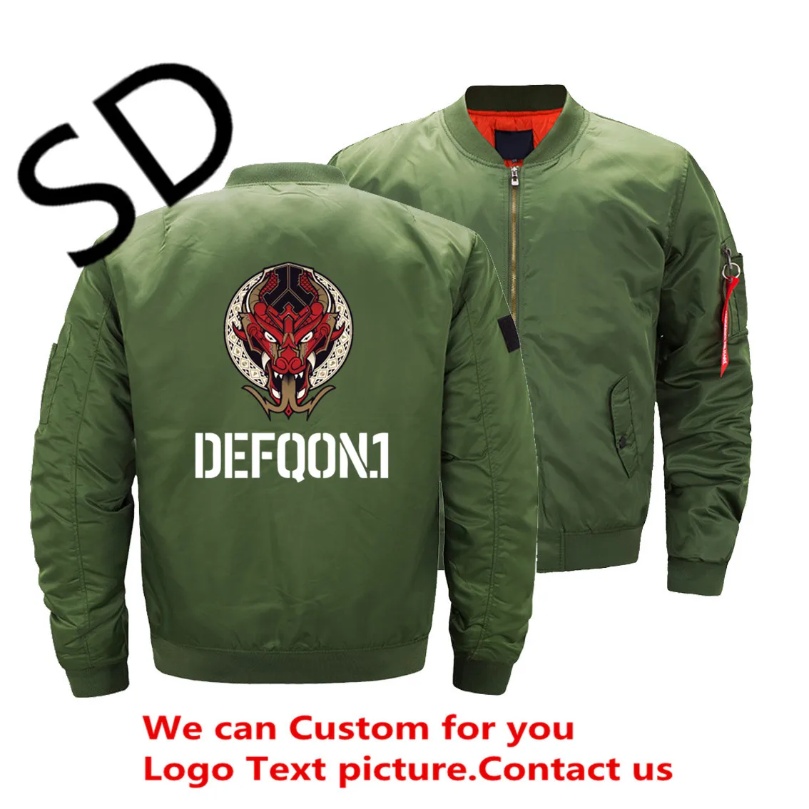 Defqon.1 куртка-бомбер мужская модная Толстая теплая осенне-зимняя Военная мотоциклетная куртка мужская летная Ma-1 пилот ВВС пальто - Цвет: Хаки