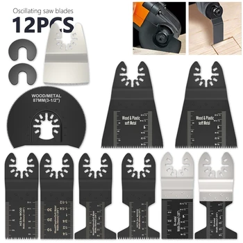 

12pcs/set Multi-Function Cutting Saw Blade Universal Oscillating Multi Tool Power Tool for Renovator Power Wood Cutting Tool Bit