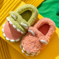 Pantoufles d'hiver en coton pour enfants, chaussures à talons, motif Crocodile, motif dessin animé, pour la maison, 2021 