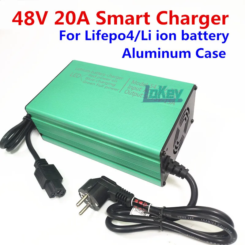 48V 20A fast smart charger 13S 54.6V 14S 58.8V lipo 16S 58.4V 15S 54.8V