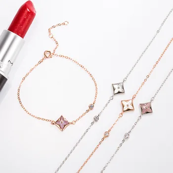 

High quality real s925 fine bracelets fashion jewelry pink shell charm bracelet white shell brace lace fashion accessories jewel