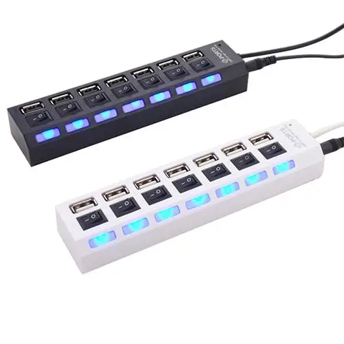 7-портовый концентратор USB 2 0 высокоскоростной разветвитель адаптер для вкл./выкл.