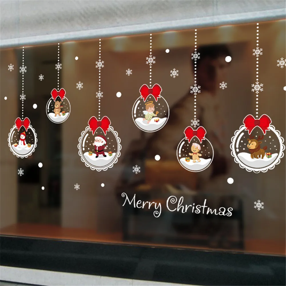 Merry Christmas Household Room Wall Sticker Mural Decor Decal Removable Wall Sticker Mural Decal For New Year Christmas