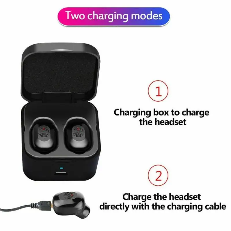Мини беспроводные Bluetooth наушники в ухо спортивная Гарнитура вкладыши зарядка 8 XR наушники Mic Box для IPhone Handsfree с L4I7