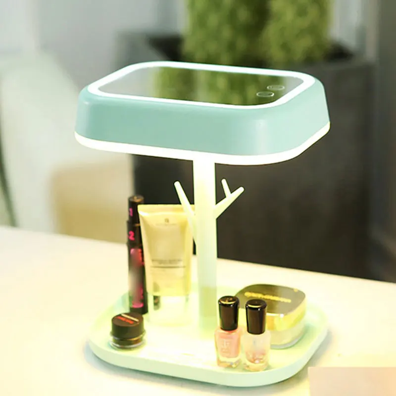 Креативный светодиодный макияж зеркало настольная лампа туалетное зеркало прикроватный ночной Светильник принцесса туалетное зеркало с Led светильник