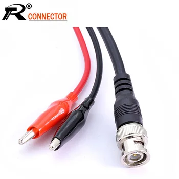 

10pcs/lot BNC Male Plug to Dual Alligator Clip Oscilloscope DIY Test Probe Leads Crocodile Clips Roach Clip Cable