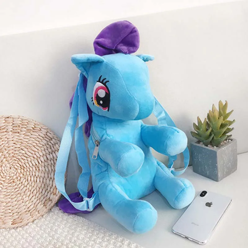 2-4Y Baby Kids Horse Stuffed Backpack Cute Plush Toys Children Bag Kindergarten Schoolbag Girls Boys 3D Cartoon Animal Backpack