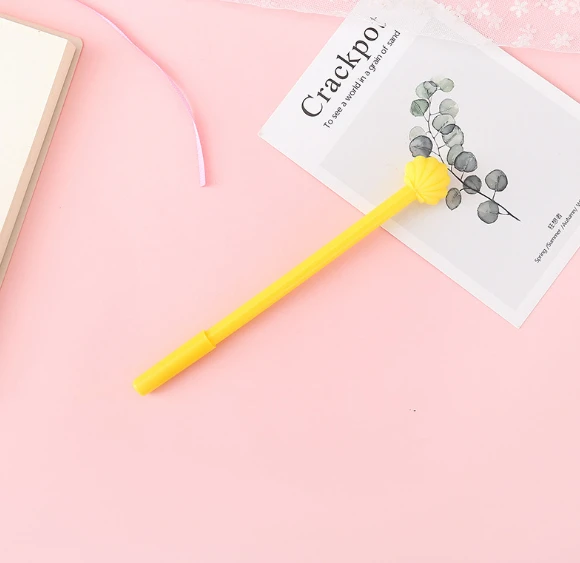 100 шт./лот, гелевая ручка с мультяшным рисунком,, цифровая ручка 0,5 мм, канцелярские принадлежности, инструмент для письма GP544 - Цвет: Цвет: желтый