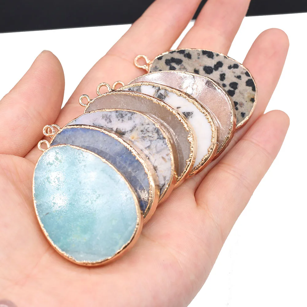 

2pcs Natural Stone Charms Water Drop Shape Semi-precious Stones Pendants for Nacklace Bracelets Jewelry Making DIY Size 30x45mm