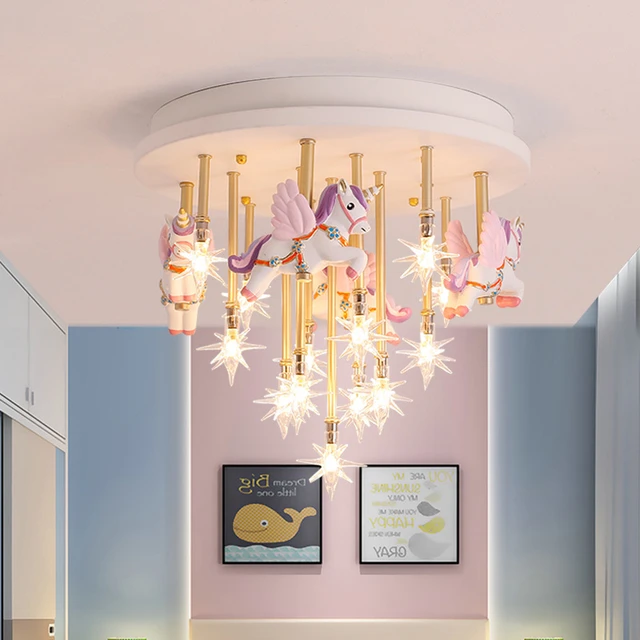 EXCEI Chandelier Light Shades Ceiling Round Shape Led Cute Bedroom Lights  for Girls Baby Room Light for Kids Room Boy Room Lighting KDS Chandelier