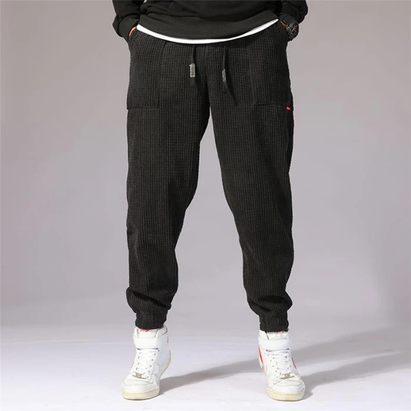 Autumn Winter Men Harem Pants Hip Hop Outdoor Male Baggy Jogging Corduroy Pants New Fashion Streetwear Thick Men's Trousers men harem pants