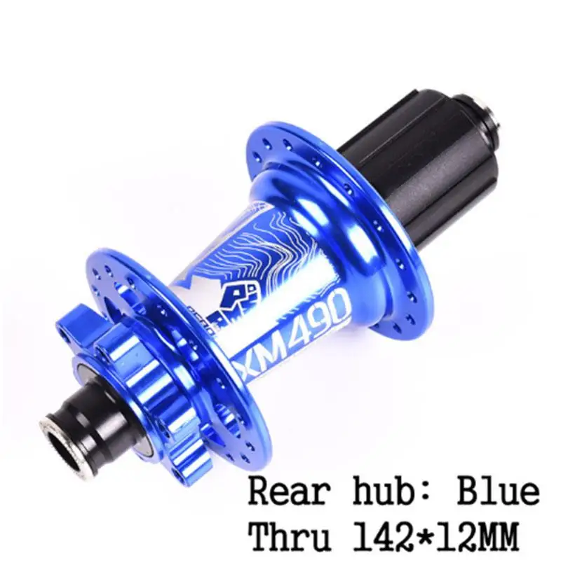 Blue 12X142mm Rear Ступица для горного велосипеда Koozer XM490, 4 подшипника, MTB, задняя 10*135 мм, QR 100*15 12*142 мм, через 32 отверстия, дисковый тормоз, велосипедная ступица - Цвет: Blue 12X142mm Rear