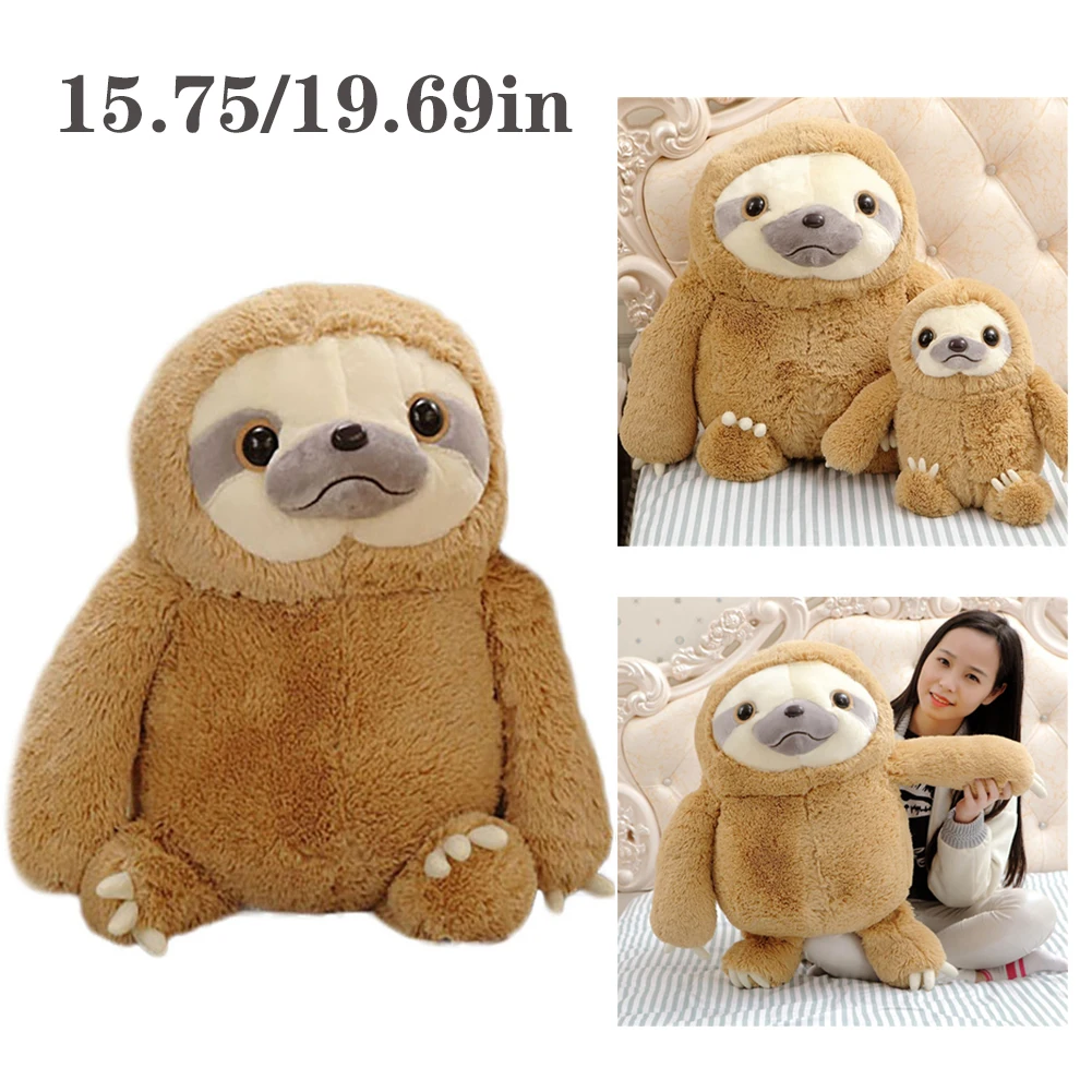 Cute Fluffy Sloth Stuffed Animal Toy Gift Sloths with Toed Animals Plushie Pillow Toy Soft Gifts 2