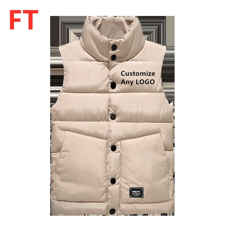 FT мужская куртка без рукавов Зимняя мода толстый хлопковый жилет Теплый Дикий мужской жилет Повседневный Классический Ретро стиль Популярные топы
