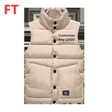 FT мужская куртка без рукавов Зимняя мода толстый хлопковый жилет Теплый Дикий мужской жилет Повседневный Классический Ретро стиль Популярные топы