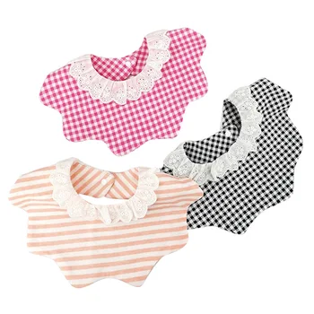 

False Lace Collar Baby Bandana Bib 360-Degree Cotton Newborn Sweet Girls Modelling Burp Clothes Absorption Octagon Saliva Towel