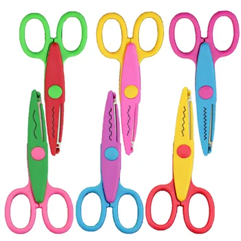 

6PCS Paper Cutter Lace Cutter DIY Safety Scissors Six Patterns Set Professional Scissors for Album Scrapbooking (Mixed Style)