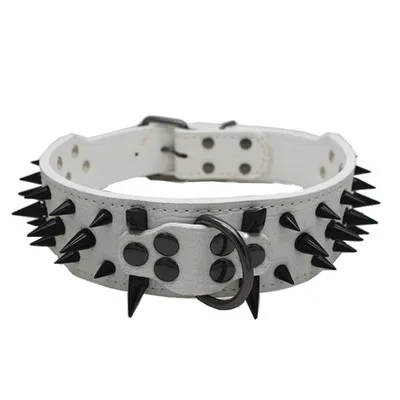 

Spiked Studded Rivet PU Leather Dog Anti-Bite Collar Adjustable Pets Collars Puppy Neck Strap