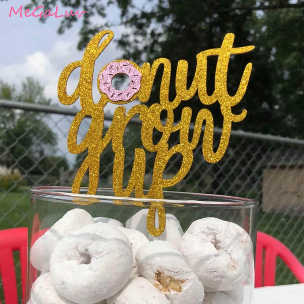 

Donut Theme Party Decorations Donut Grow Up Alphabet Paper Cake Topper Cupcake Toppers Kids Birthday Baby Shower Supplies