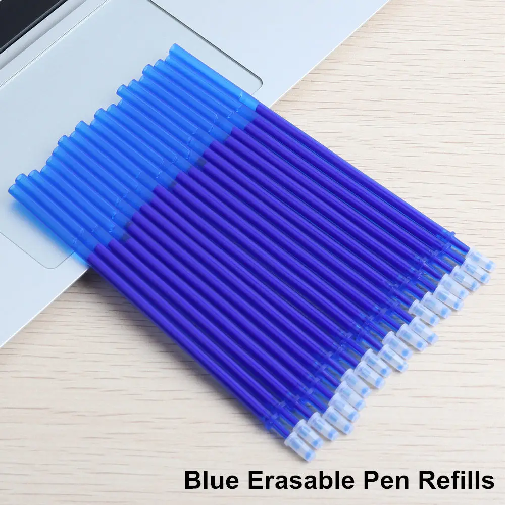 20PCS Refills Blue 3/12/20/набор стираемых ручек, набор гелевых чернил 0,5 мм, Волшебная гелевая ручка, канцелярские принадлежности для офиса, школьные принадлежности, подарки, синие, черные, красные чернила, стираемая ручка - Цвет: 20PCS Refills Blue