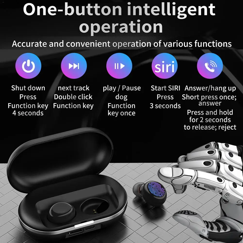 ZTL-01 TWS Bluetooth наушники 5,0 гарнитура Hi-Fi стерео беспроводные наушники-вкладыши с зарядным устройством гарнитура для смартфона