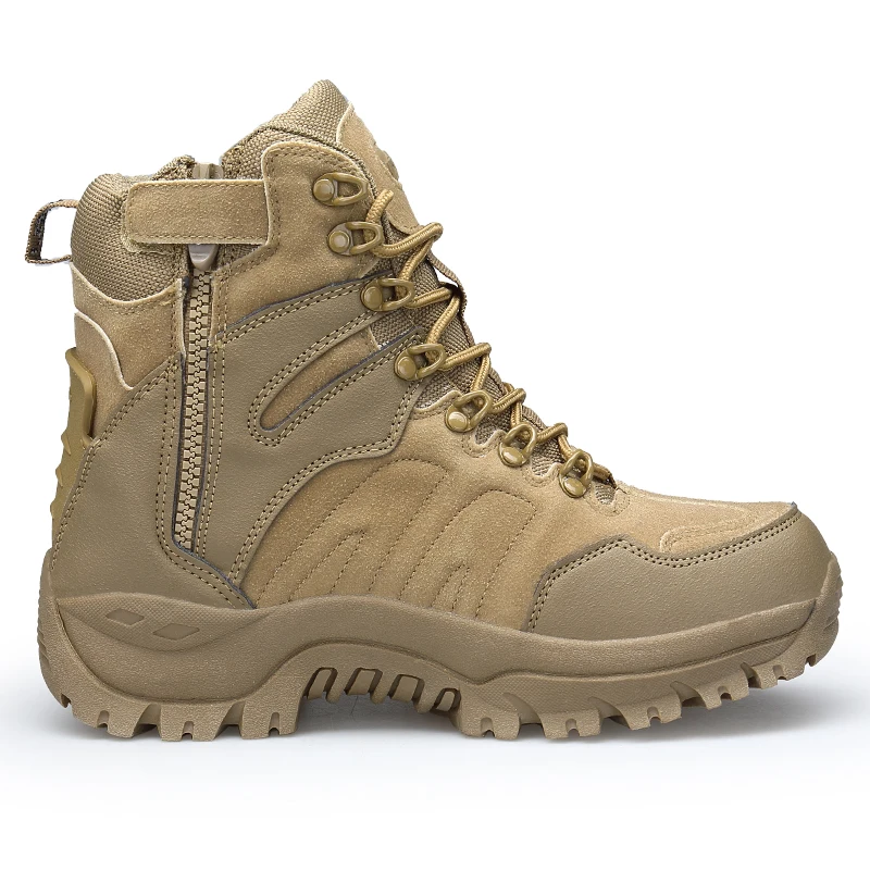  JICHI Men's Military boot Combat Mens Chukka Ankle Boot Tactical Big Size Army Boot Male Shoes Safe