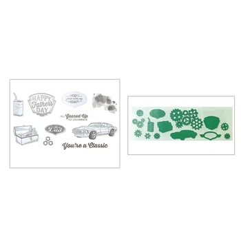 

New 2020 3D Metal Cutting Dies and Scrapbooking For Paper Making Gear Car Embossing Frame Card With Clear Stamps Stampin Up Set