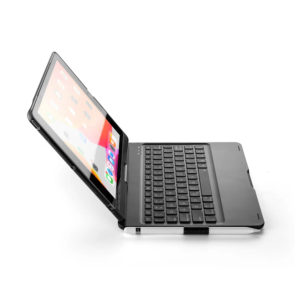 Для нового iPad 7 10,2 7 цветов светодиодный с подсветкой вращающийся на 360 градусов смарт-раскладушка беспроводной Bluetooth чехол для клавиатуры