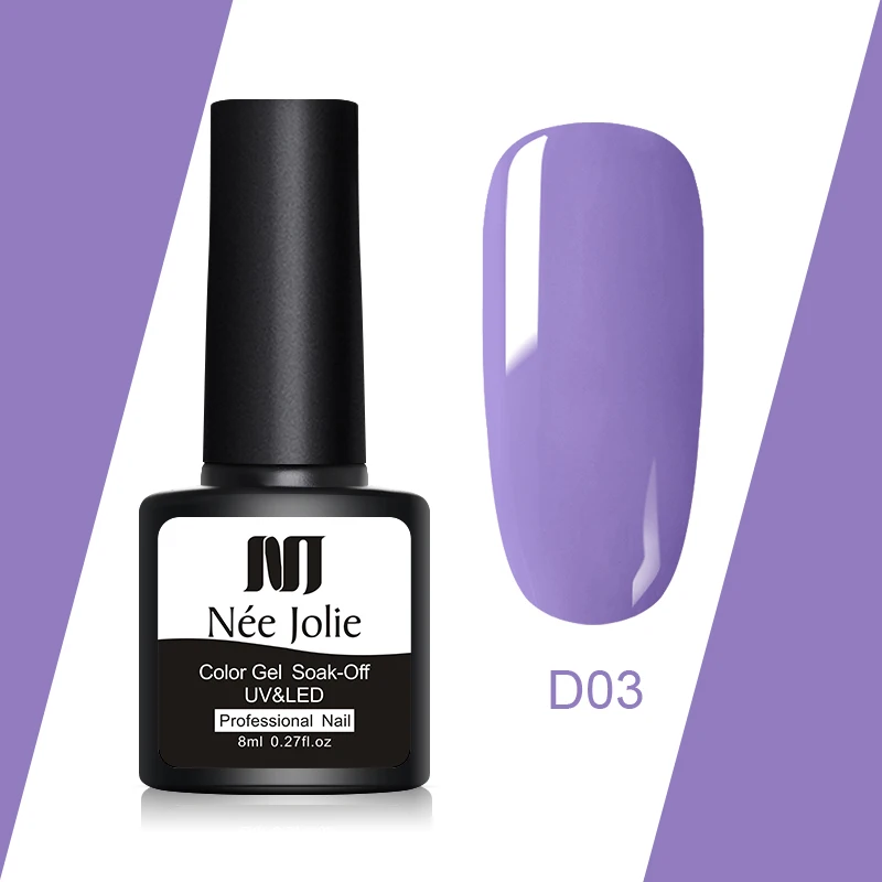 NEE JOLIE 8 мл Гель-лак Длительное замачивание уф Гель-лак для ногтей One-shot Nail Art beauty декоративный гель лак 48 цветов - Цвет: D03