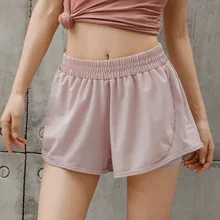 Новые сетчатые дышащие спортивные шорты анти-светильник свободные быстросохнущие Йога беговые фитнес-шорты женские