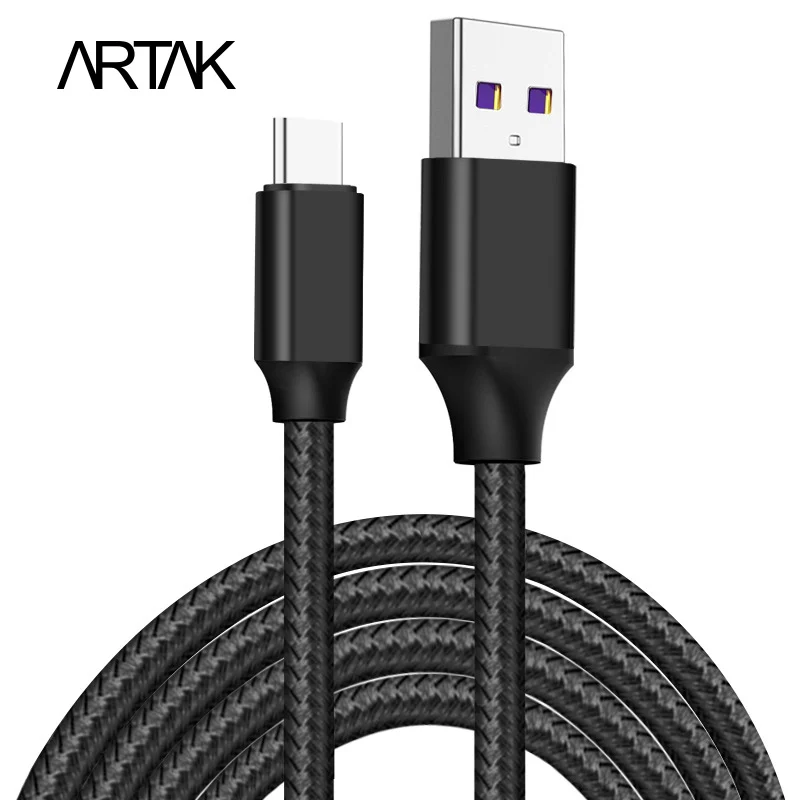 

ARTAK 5A Type C Nylon Cable Fast Charger USB C Cable For TYPE C fast charging 1m type c charger cable