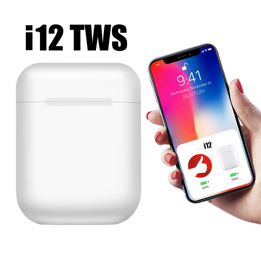 Оригинальные i12 TWS Беспроводные Bluetooth 5 0 наушники Спортивный Пот сенсорные