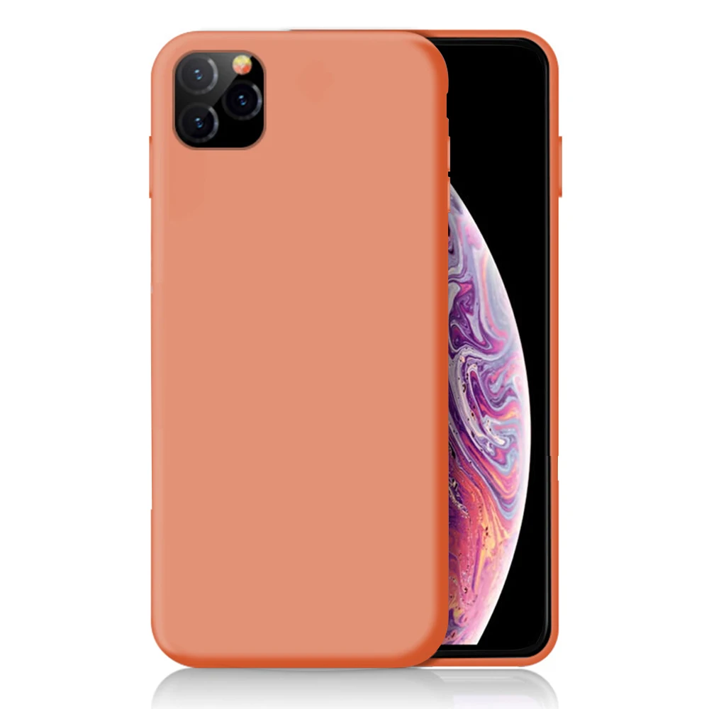 09 orange Новое поступление Ультра тонкие однотонные жидкие силиконовые чехлы для мобильных телефонов Apple IPhone11 Pro 5,8 - Цвет: 09 orange