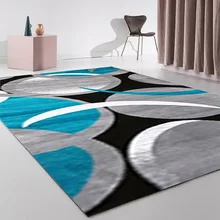 Rectangle Abstract Geometry Plaid Carpet Living Room Bedroom Bathroom Parlor Non-slip Mat Decorative Home Hallway Large Rugs