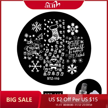 

1pcs Christmas Pattern Nail Stamping Plates Snowflake Design Stainless Steel Stencil Tools Nail Stamping Template CHSTZN01-12-1