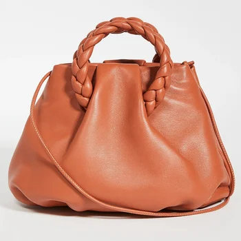 

Braided Handle Women's Bag Retro Handbag PU Shoulder Bag Simplicity Handbag Luxury Female Bags Casual Fashion Top-Handle Bags