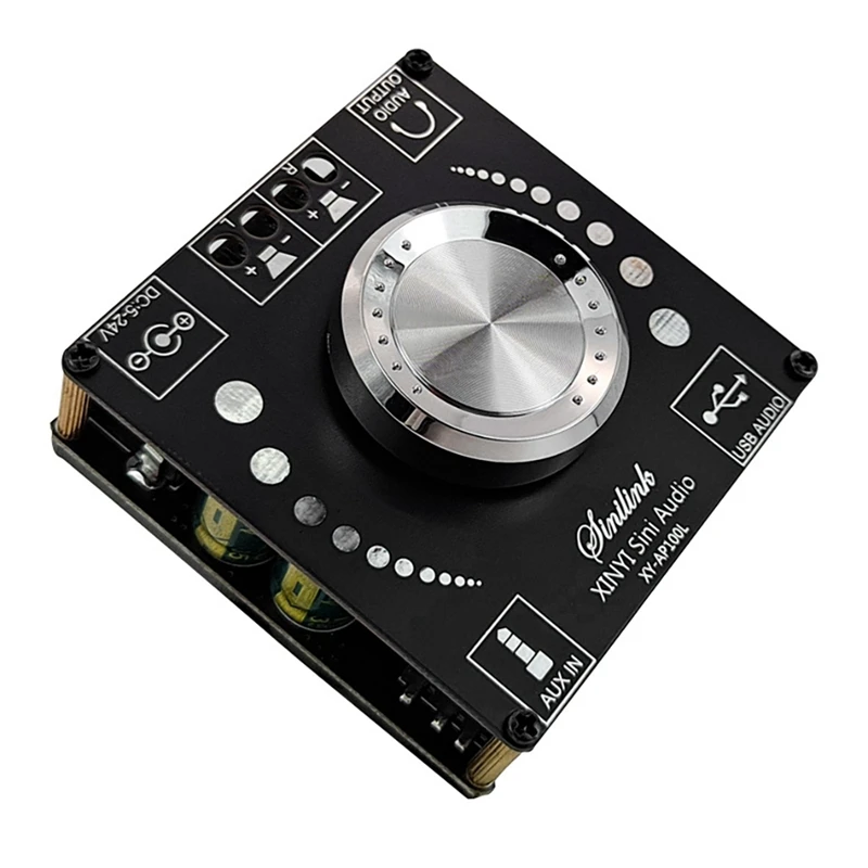 XY-AP100L Digital Power Amplifier Board 100Wx2 Stereo Bluetooth 5.0 Dual-Channel 360° Stepless Tuning | Электроника